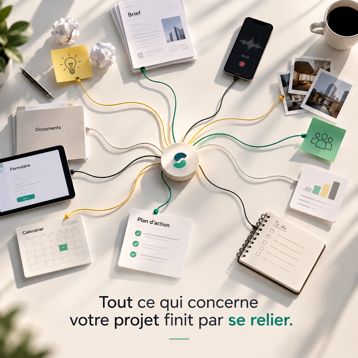 Les fils qui se rejoignent — Tout finit par se relier dans le projet